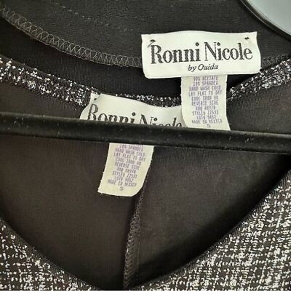 Ronni Nicole Sparkle Top & Cardigan Set Formal Party Black Silver Sz. small NWT - Picture 2 of 9